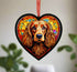 Cocker Spaniel Golden Stained Glass Effect Heart Suncatcher
